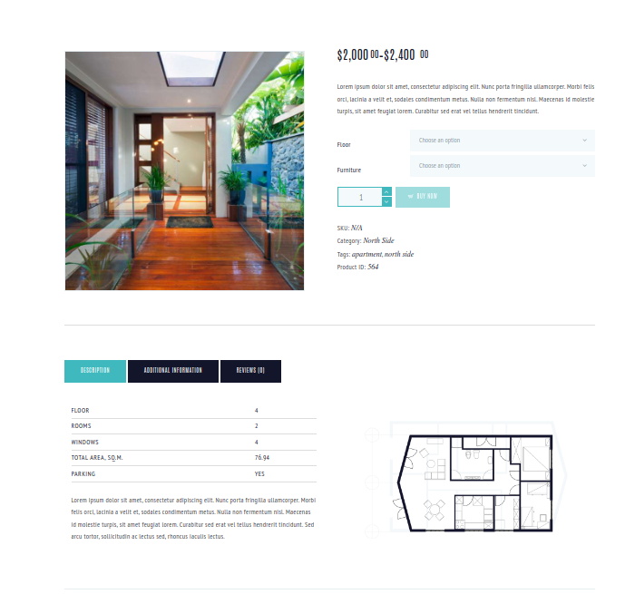 Listing Detail UI example